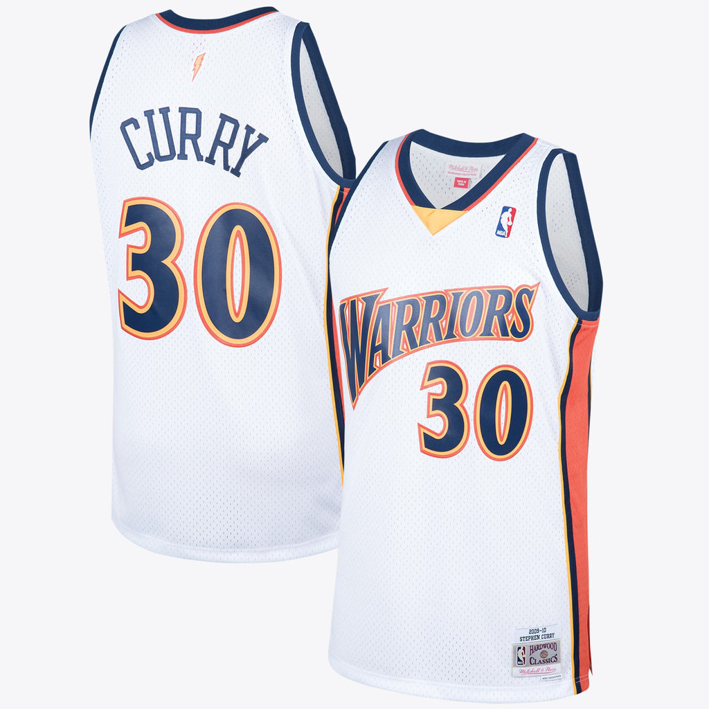 Golden State Warriors 2009 Steph Curry Hardwood Classics Home Swingman Jersey By Mitchell & Ness - White